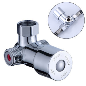 3 Way Hot Cold Water Mixing Valve Thermostatic Mixer Temperature Control Zinc Alloy G1/2 Thread Mixing Valve Water Heater Access