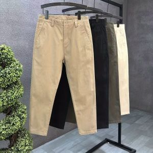 กางเกงขายาวทรงตรงสำหรับใส่ไปทำงาน 9 ชิ้น สีพื้น สำหรับผู้ชาย ฤดูใบไม้ผลิและฤดูใบไม้ร่วง กางเกงขายาวทรงตรง ใส่ทำงาน ทนทานต่อการสึกหรอ
