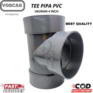 Tee Pipa 4 in PVC / Tee 4" T 4" / VOSCAR/Tee Pipa 4" in PVC / Tee 4" T 4" /VOSCAR/sambungan cabang 3