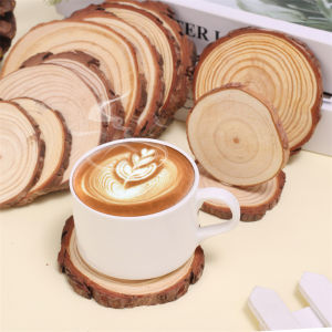 7.5cm/9.5cm/11cm Thick Pine Round Unfinished Wood Slices Circles with Tree Bark Log Discs DIY Crafts Rustic Wedding Party Painting