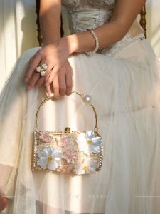 UGALS | French Vintage Pearl and Flower Decorated Bucket Bag