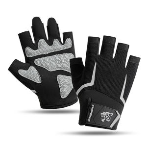 Breathable Anti-slip Half Finger Gym Gloves for Men Durable Workout Gloves for Fitness & Sports