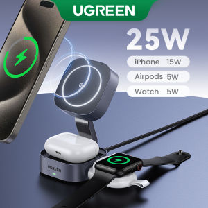 UGREEN 2-IN-1 15W MagFlow Wireless Charger for iPhone 15 14 Pro Max 15 Plus iPhone 13 Pro Max AirPods Pro/Max Xiaomi Samsung S24 Ultra S23 Samsung Earphone Huawei