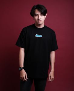 T-shirt pria regular simple blok blue hntrcz kasual