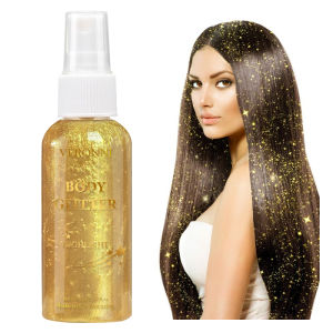 Liquid Highlighter Spray Shimmer Contour Hair Clothes Glitter Powder Body Shimmer SprayQuick Drying Glitter Makeup Cosmetics