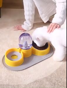 [Phiên bản 2in1]Bình uống nước tự động kèm bát ăn nghiêng chống gù đa năng 2in1 cho chó mèo - 4pets official