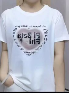 เสื้อยืดคอกลมแขนสั้นผ้าฝ้ายแท้ฤดูร้อนใหม่สำหรับผู้หญิง เสื้อเชิ้ตทรงเข้ารูปสไตล์เกาหลี เสื้อเชิ้ตแขนสั้นทรงเข้ารูปสำหรับใส่ทำงาน