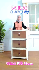 Napolly Lemari Plastik Tempat Penyimpanan Baju Polibox Susun 1 2 3 - KB