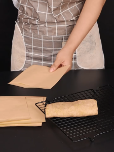100 PCS Fries Food Snack Fries Bread Sandwich Cookies Chicken Disposable Oil proof Kraft Paper Bag Greaseproof Paper Bag