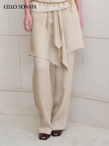 Cello Sonata | Loose Straight Culottes with Ruffles and Ceramic Buttons