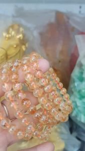 Vòng đá thạch anh tóc vàng tự nhiên Màu vàng nhẹ nhàng Nữ mệnh kim Thổ thủy Vòng size 8mm có 490k ạ