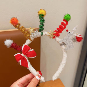 Christmas Themed DIY Material Kit for Girls Twisted Rods Cute Hair Accessories Headbands Hairpins Childrens Festive Costume