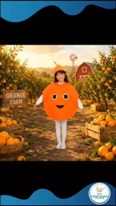 Baby Fourths Couture Nutrition Month Orange Kids Costume Outfit Party Event Costume for Kids