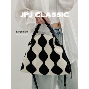 jpj | Casual JPJClassic Womens Shoulder Crossbody Bag Cloud Shape Woven Fabric Triangle Leisure Folding Soft Handbag Bucket Size
