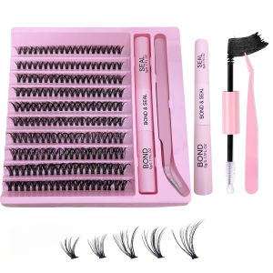 200pcs Single Cluster False Eyelashes Set - C-Roll Imitation Mink Lashes Blend Length 10-16mm