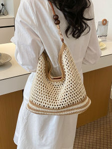 TANGKOU | Large Capacity Hollow Woven Bohemian Style Beach Tote Bag