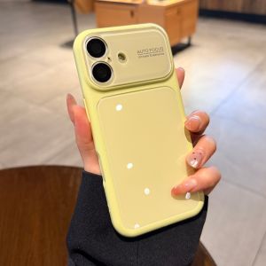 AO.HU | Large View Window Liquid Glass Milky Yellow Simple and Elegant All-inclusive Silicone Soft Edge Case