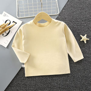 เสื้อยืดเด็กผ้าฝ้ายหนาสําหรับฤดูหนาว อบอุ่นและสบายด้วยการออกแบบคอกลมที่เหมาะสําหรับทารกแรกเกิดถึง 5 ปี