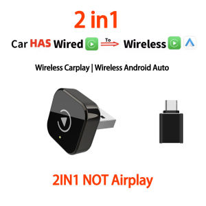 2026 New 2/3 in 1 AI BOX Wireless Carplay Android Auto Mirror Link Adapter Wireless mini Box Plug And Play BT WiFi Fast Connect