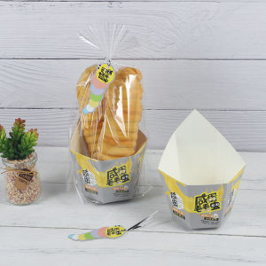 Salty Egg Muncher Series Pastry Packaging Box Baking Bread Caterpillar Shaped Cake Long Strudel Western Pastries 100 Sets