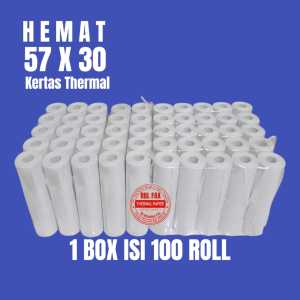 kertas thermal murah 57x30mm paket 100 roll