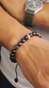 Gelang  Aesthetic Pria Wanita Keren Terbaru Tali Serut Kayu Kokka Kaukah Kokah Koka Kecil Kombinasi Batu Kristal Alam Akik Badar Besi Alam Hematite Asli Ori Original Hitam Kesehatan Terapi Cowok Cewek Dewasa Korea Style Mewah Elegan Arab