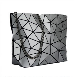 Matte Womens Crossbody Bag Geometric Diamond New Fashion Folding Student Single Shoulder Chain Bag Korean Style Bucket Shape