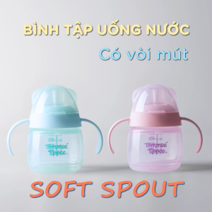 Bình tập uống nước có vòi mút chống tràn chống sặc Tommee Tippee Soft Spout 150ml cho bé từ 4 tháng