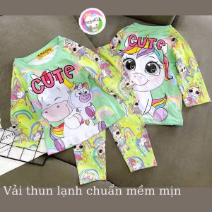 Đồ bộ thu đông bé gái bộ bé gái dài tay 2 - 5 tuổi vải thun lạnh 3D Jennie kids J389