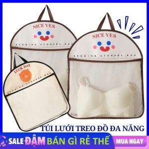 Túi Lưới Đựng Đồ Lót Tất Vớ Treo Tường / Túi Lưu Trữ Đồ Quần Áo Đồ Cá Nhân - Túi Đựng Quần Áo Có Quai Treo Gắn Tường In Hình Decor Xin Xắn - Giỏ Treo Đựng Hành Tỏi