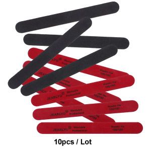 5/10Pcs/Lot Wooden Nails Art File For Manicure Double-sided Black Red 100/180 Grit Sandpaper Nail Files Buffer Remove Gel Polish