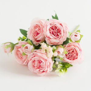 Simulated peony flowers weddings Valentines Day bride holding flowers spring home DIY vases outdoor garden decorations