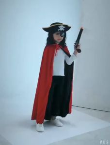 (Ready Stock) Pirate Pirates Cosplay Costume Halloween for Boy Girl Kids Children Cape Cap