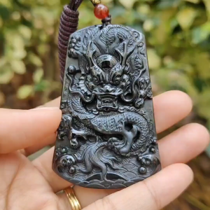 New Arrival  Black Dragon Natural Type A Jadeite Jade as pendant certificate weighs 28.6 grams measurement 65 * 43 * 8 mm (pendant356)