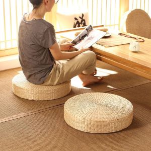Thickened Straw Futon Cushion Meditation Pads Meditate on Home Cushions Worship Buddha Pad Round Japanese Tatami Mats