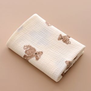 Pure Cotton Muslin Baby Wrap Summer Thin Bath Towel Newborn Infant Swaddle Blanket Children Coverlet Soft Fabric from China