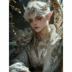 KAYOU | 5D Full Round Drill Diamond Painting Medieval Royal King Queen & Elf Prince Couple Portrait DIY Rhinestone Wall Decor Gift