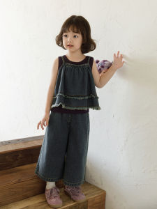 YOEHYAUL | Summer Cool Sleeveless Denim Set For Girls