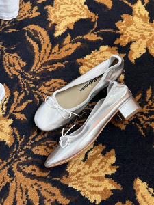 รองเท้าบัลเลต์หนังแท้ Simple Rainbow Goodyear รองเท้าบัลเลต์สไตล์ฝรั่งเศส รองเท้าแฟชั่นฤดูใบไม้ผลิและฤดูร้อนสำหรับผู้หญิง