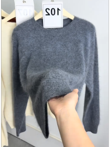 QINGNAER | Cozy Soft Round Neck Large Size Women Sweater