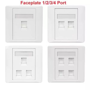 RJ45 Cat5e Cat6 1/2/3/4Ports Faceplate Data Wall Socket Outlet FacePlate 1Gang2Gang RJ45 Wall Socket Single port Double