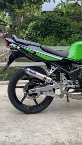 Silincer Only Knalpot Ninja R RR SS KIS M Almu Logo Emblem Stainlees Full Ungu ORI WINSPEED