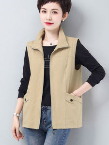 Casual Loose Womens Vest Spring Autumn 2025 New Style Commute Zipper Pocket Detail Other Material 100% Mom Coat