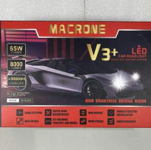 Lampu led mobil Innova Avanza Veloz Yaris Agya headlamp H4 LED MACRONE V3+ 65W 8000LM Garansi 1tahun