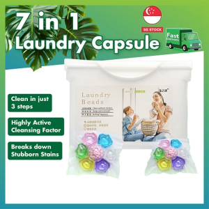 7-in-1 Laundry Capsules Deep Cleaning Long-Lasting Fragrance Skin-Friendly Removes Stubborn Stains Machine & Handwash