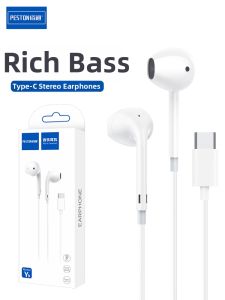 PESTON | Stereo Type-C In-ear Headphones With Inline Controls