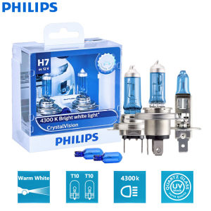 Philips | Philips Crystal Vision H1 H11 HB3 HB4 9005 9006 12V CV 4300K Bright White Car Halogen Head Light Auto Lamp (Twin)