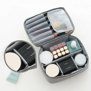 Homy Cosmetic Bag Make Up Storage Bag Women Travel Toiletry Bag Waterproof Cosmetic Storage Tote Bag Foldable Pouch Compartmentalized Storage