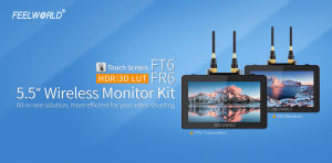 FEELWORLD FT6 FR6 5.5 Inch Wireless Video Transmission DSLR Camera Field Monitor Built in Transmitter and Receiver System Long Range 800ft Low Latency 0.07s Touch 3D LUT HDR 4K HDMI Director AC DP
