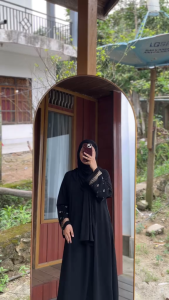 ABAYA QONITA PREMIUM PAYET KRISTAL - GAMIS MUSLIM ELEGAN ANTI UV LENGAN LEBAR MEWAH